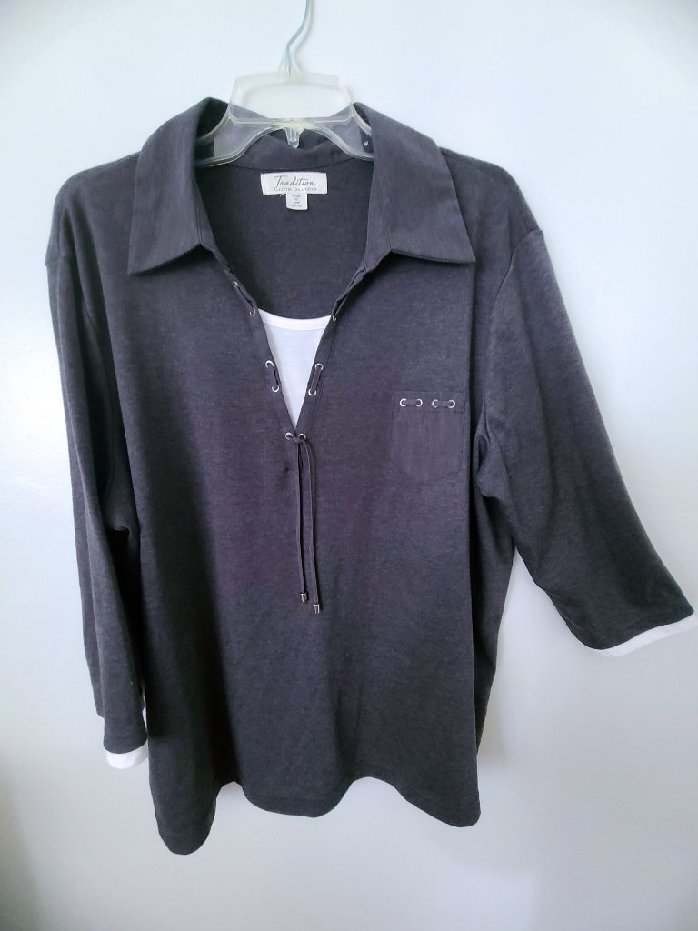 Dark Gray Fooler Tradition Top-New Condition